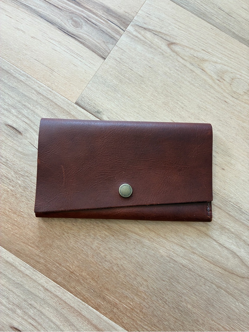 Portland Leather Goods Rancher Wallet Brown Full Grain Snap Clutch Card Holder